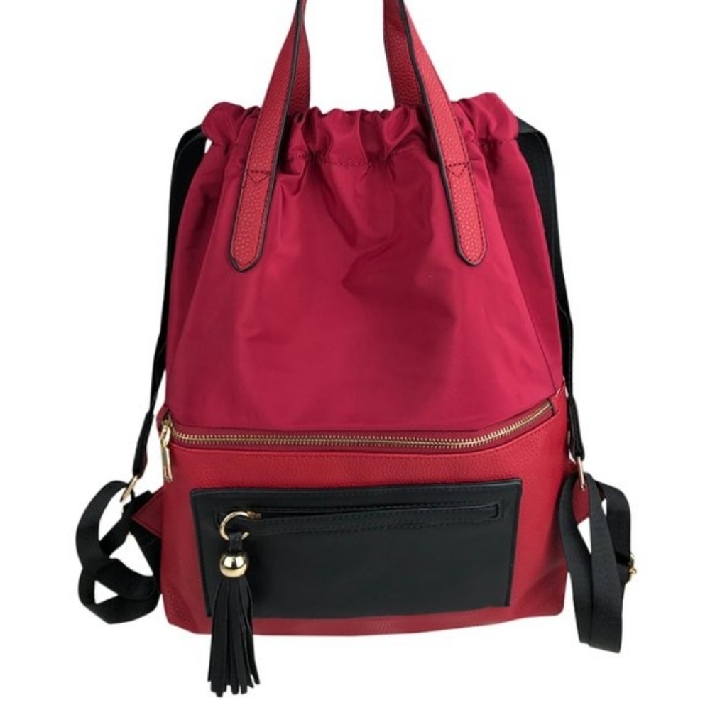 A R New York Women's Red Nylon Backpack